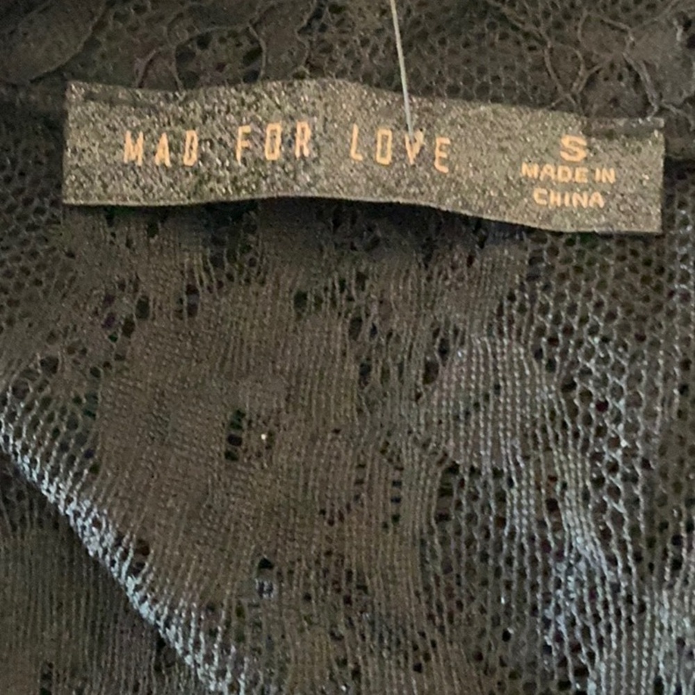 NWT sexy gown MAD FOR LOVE button-up black lace dress long sleeve sheer XS tag:S - Picture 9 of 14